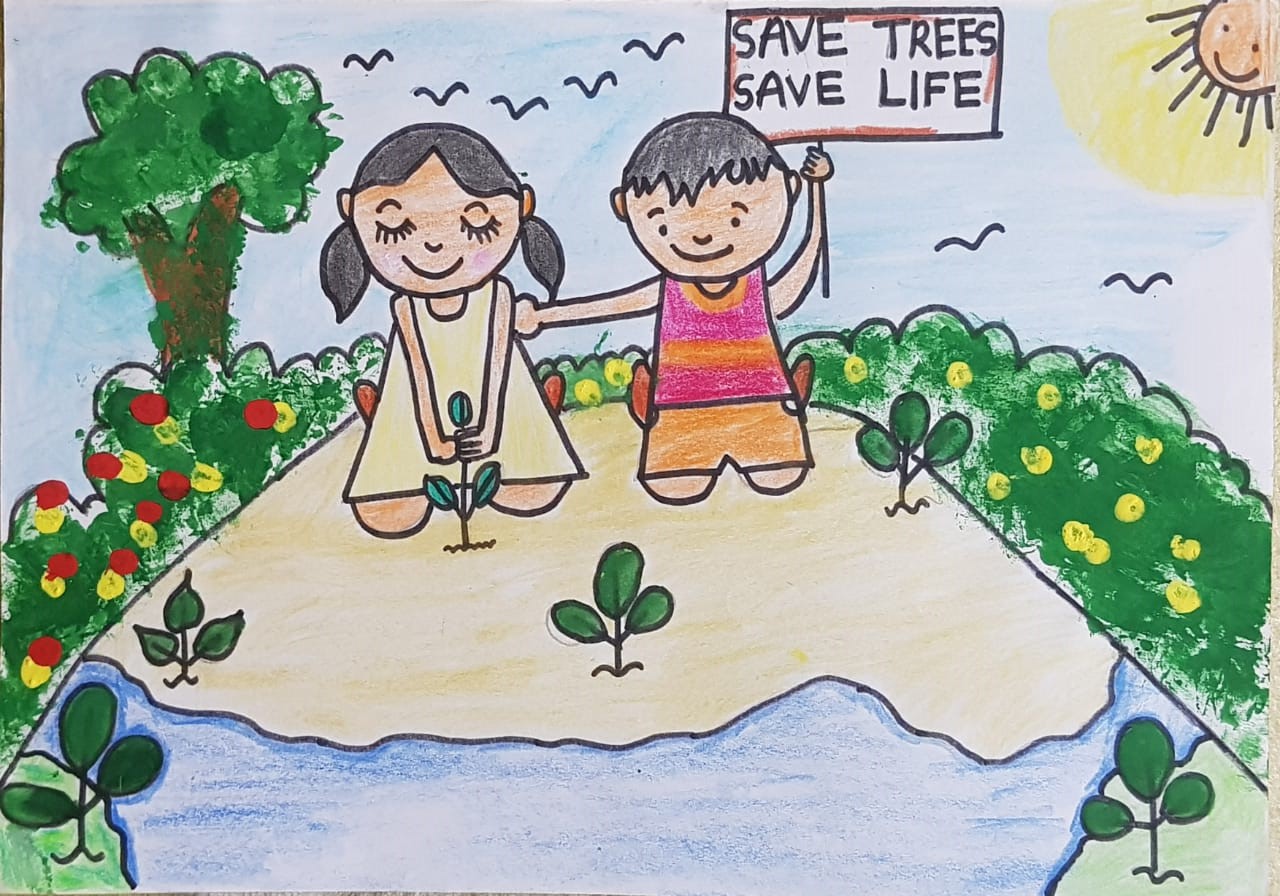 how to draw Save earth drawing easily with oil pastel/world environment day  drawing.. - YouTube
