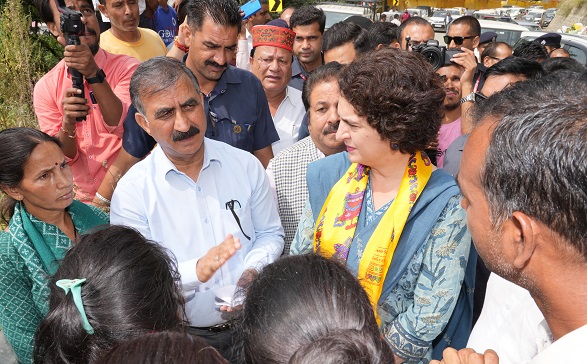 Priyanka Gandhi And CM Sukhu Visit Flood-Hit Kullu: Appeal for Central Aid